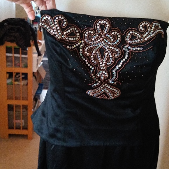 Vintage Randolph Duke strapless sequin black evening dress size 8 - Picture 2 of 13